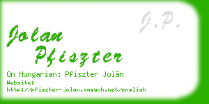 jolan pfiszter business card