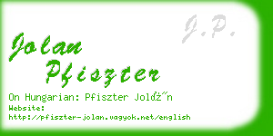 jolan pfiszter business card